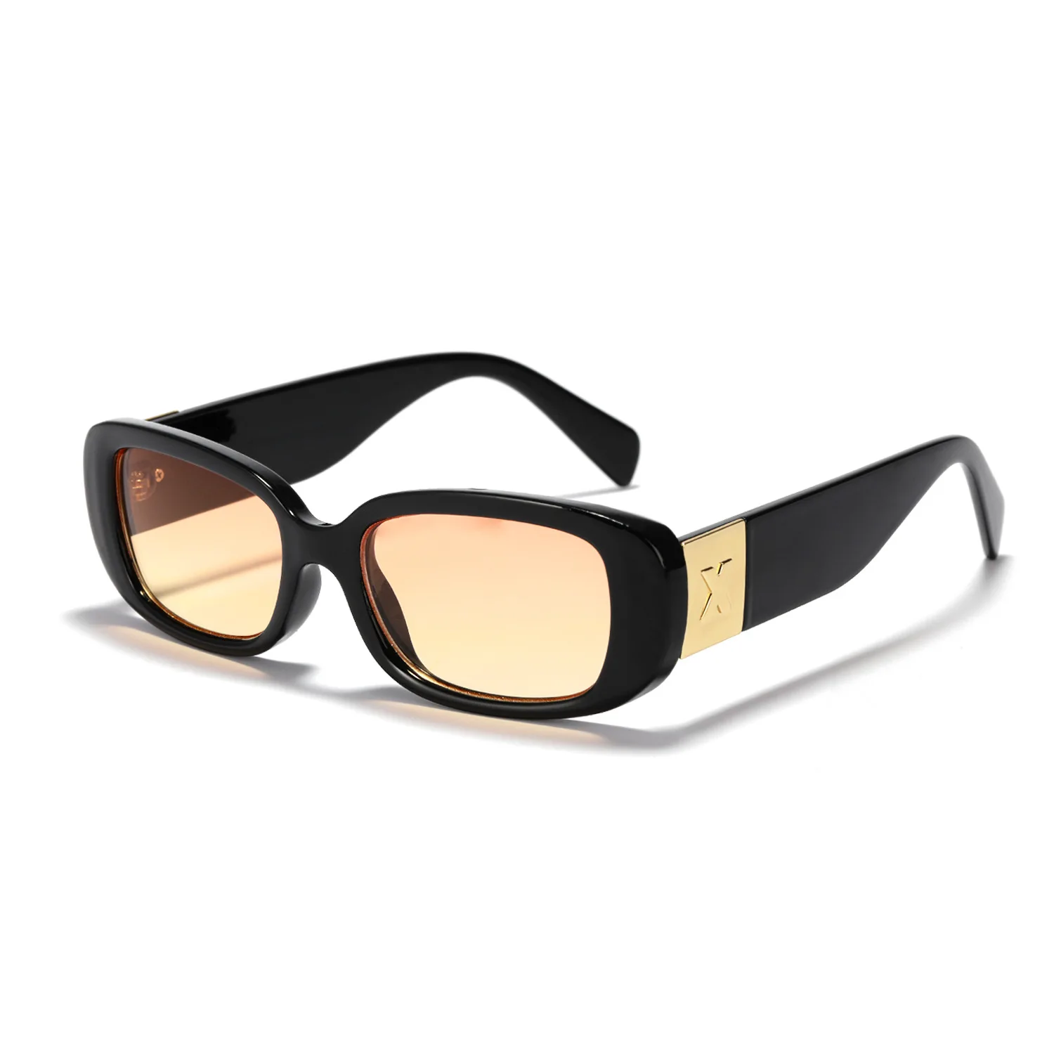 Rectangle Fashion Gold Silver Stylish retro vintage shades 2022 Candy Color Sun Glasses Custom C logo Sunglasses for Women Men