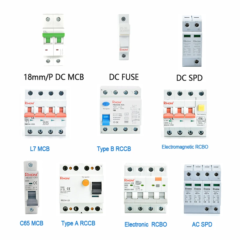 Factory Sale18mm 2p 500V 1000V 1200V 63a100a 125a ce dc mcb Solar dc circuit breaker