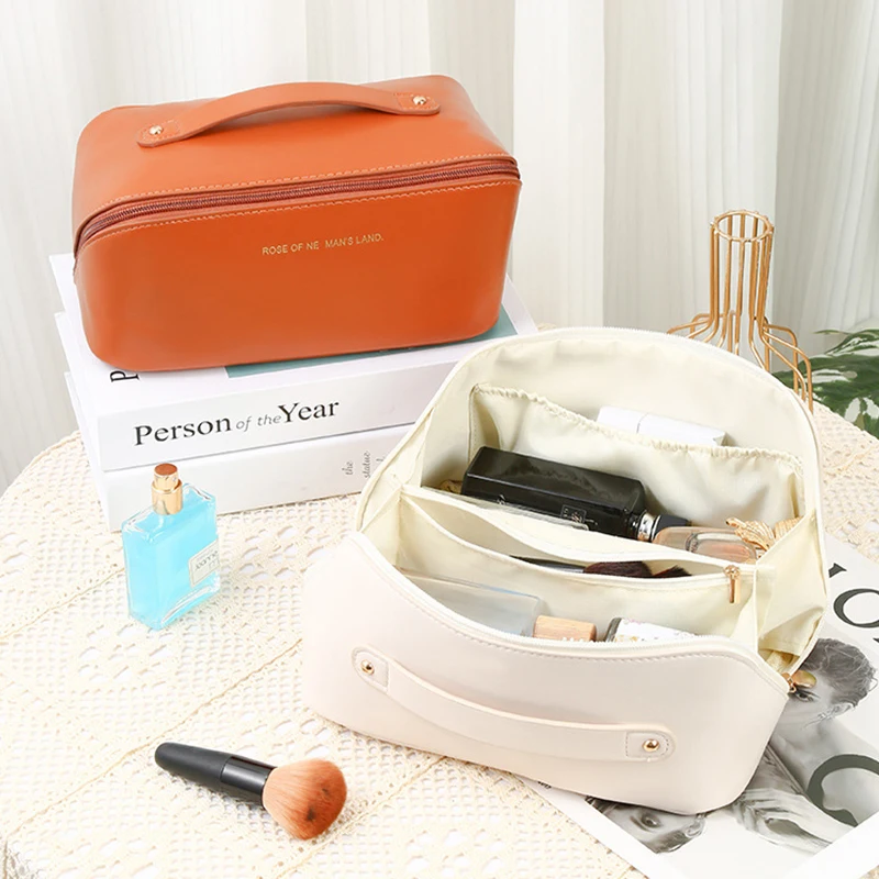 Promotional Hot Style Zipper Pillow pu leather Makeup Bag Pu Makeup Bag Travel Cosmetic Bag Make Up Pouches