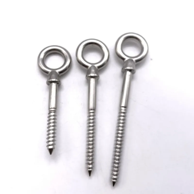 M8 M10 Stainless Steel Eye Wood Screw Eye Bolt Screw with Thread For Outdoors
