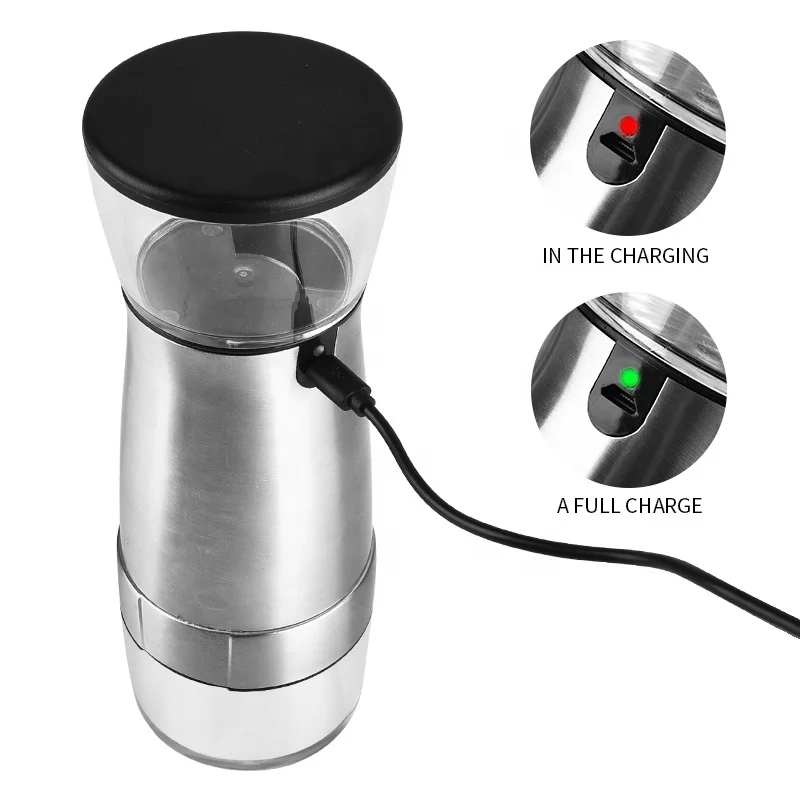 Горячая продажа Нержавеющая сталь мини кофе в зернах машина USB электрическая портативная кофемолка