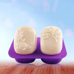 4 Cavities Olive Custom Soap Molds Flower Cake 100% Handmade Various Styles
