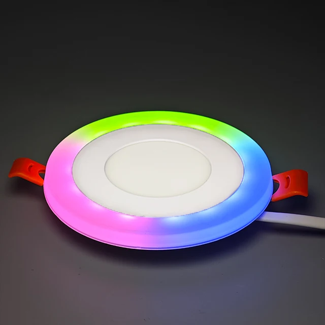 Двухцветные потолочные светильники 3 Вт 6 12 18 24 RGB встраиваемые светодиодные панели