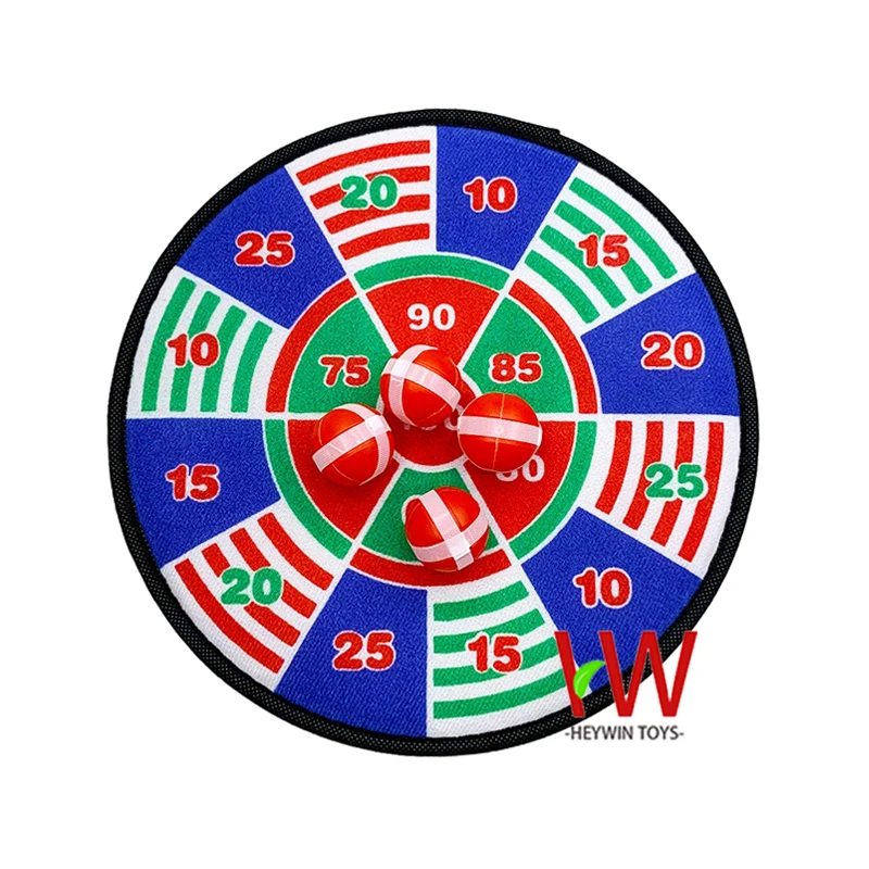 Sticky target Set 28cm Cloth Dart board with 4PCS HOOK & LOOP Ball interactive play indoor & outdoor game Toys for Kids (HM44)