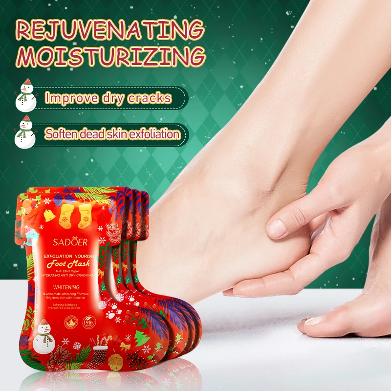 OEM SADOER Private Label Christmas Nicotinamide Brightening Whitening Exfoliate Aloe Vera Moisturizing Skin Feet Hand Mask