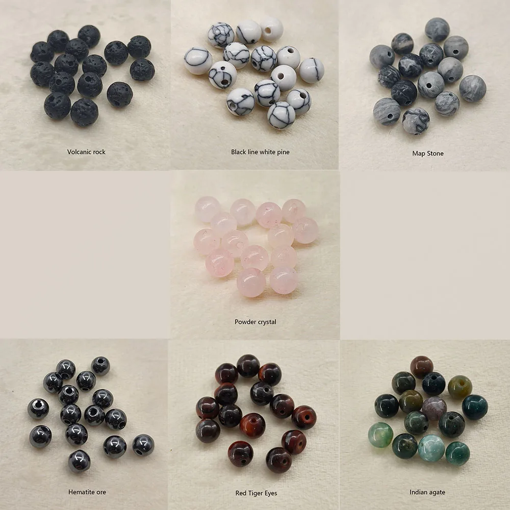 Natural Crystal Beads Stone Gemstone Round Loose Energy Healing Beads for DIY Jewelry Making Bracelets (7-Chakra , 8MM)