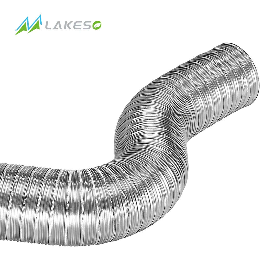Lakeso Durable Aluminium Semi Rigid Flexible Duct Hose Temperature resistance 400