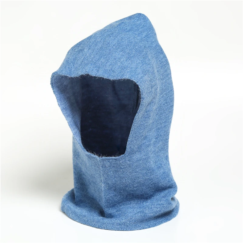 Autumn Knitted Balaclava Women Men Scarf Fashion Solid Warm Outdoor Unisex Full Face Mask With Cap Ring Muffler