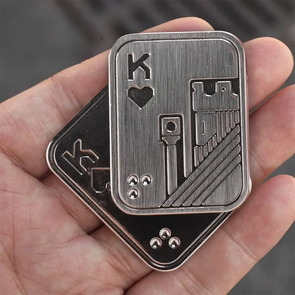 Custom Design Titanium EDC Fidget Spinner Slider Toy Magnetic Metal Poker Fidget Slider For Adults