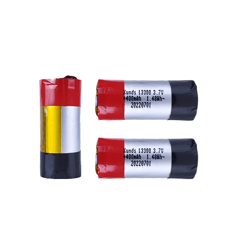3A discharge 13300 3.7V 400mah lipo battery cylindrical Polymer disposable  lithium battery al litio