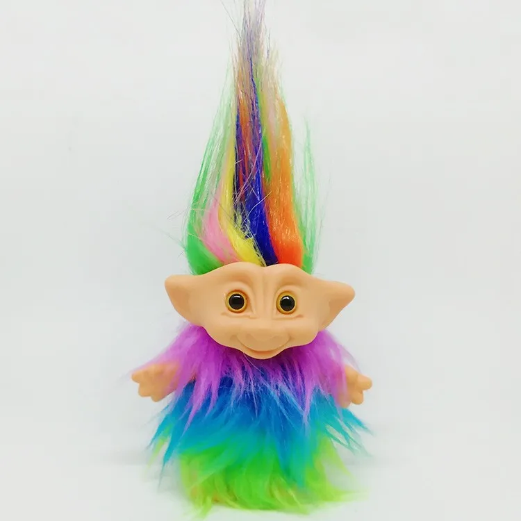 Wholesale Funky Toy Vinyl Long Hair Hairy Kid Ugly Baby Retro Dress Troll Doll Educational Toys for Kids