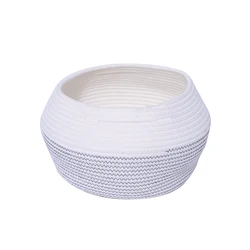 Eco Friendly Design Customized Handle Cotton Rope Woven Storage Basket