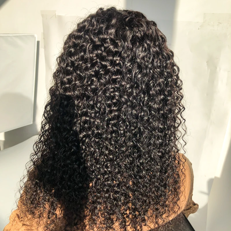 Clips Natural Human Hair Wigs Blended Hot Selling Side Part Indian kinky curly U Part Wig  For Black Woman