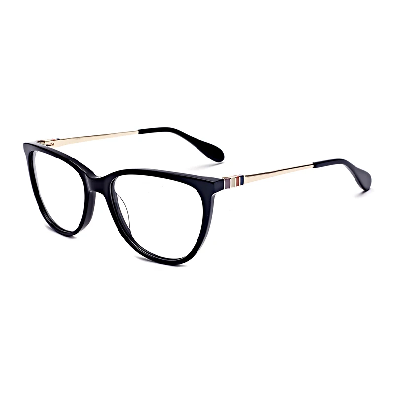 colorful temple design fashion myopia acetate colorful combination rectangle cateye unisex prescription eyeglass frame