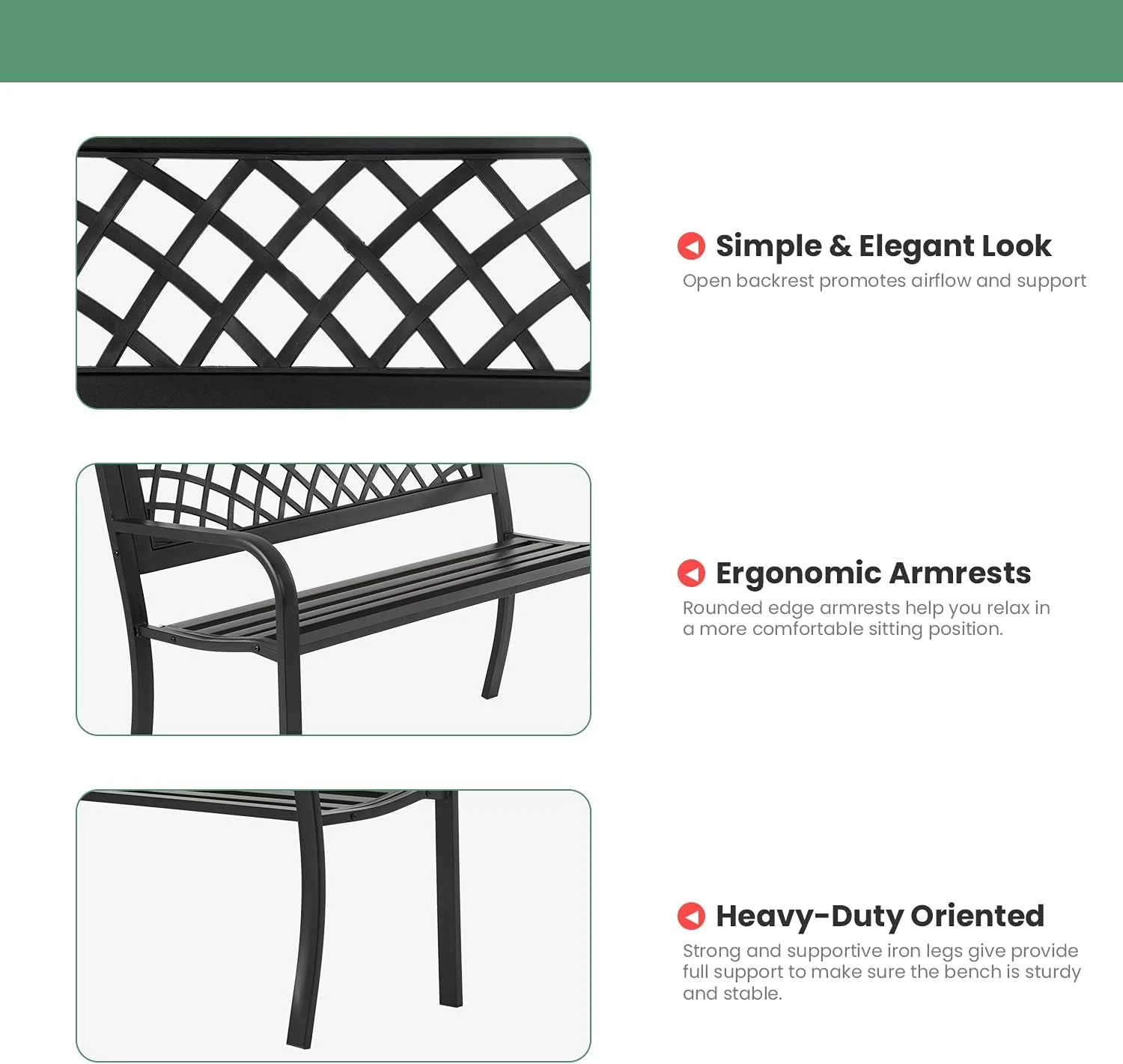 custom outdoor furniture slatted steel bench seating outside park street metal bench seat public garden patio iron bench chair