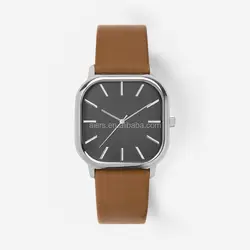 Fashion golden square quartz watch fashion design unisex watch stainless steel back cover 30M waterproof for male