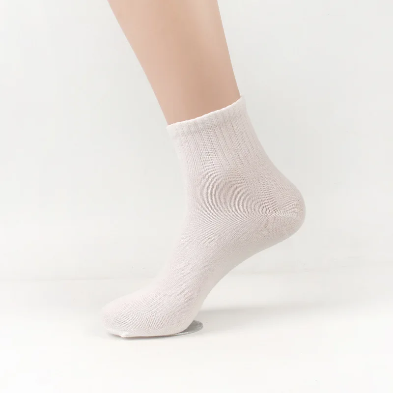 Top quality Cotton Polyester breathable black grey white plain women men crew socks