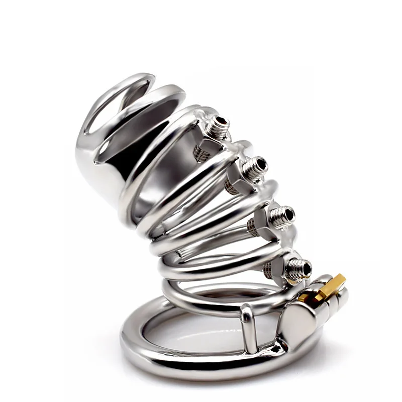 FRRK Sex Toy Long Steel Chastity Cage BDSM High Quality Curved Cock Cage Body Control Bondage Lock Ejaculation Control for Men