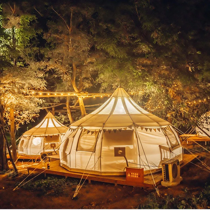 Remaco Outdoor Glamping Luxury Heavy Duty 4 Season Cotton Canvas Trap Extra Large 4m 6m 5m Luna Bell Tent