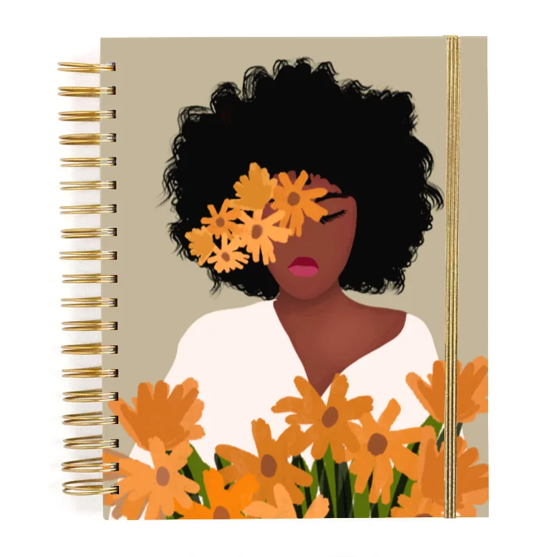 Leter Large Spiral Notebook Notebook B5 Customizable Hardcover School Beautiful Girl Self Care Journal