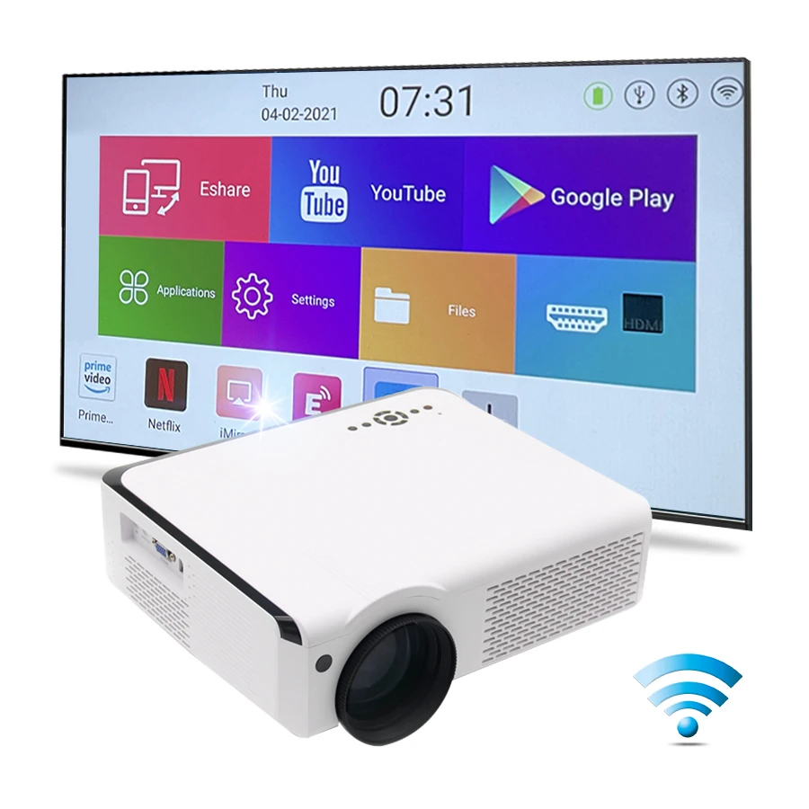 Lcd Led Projector Smart Youtube 10000 Lumens Full Hd Portable Android Modern Mobile Projectors 1080P 4K Projection Projector