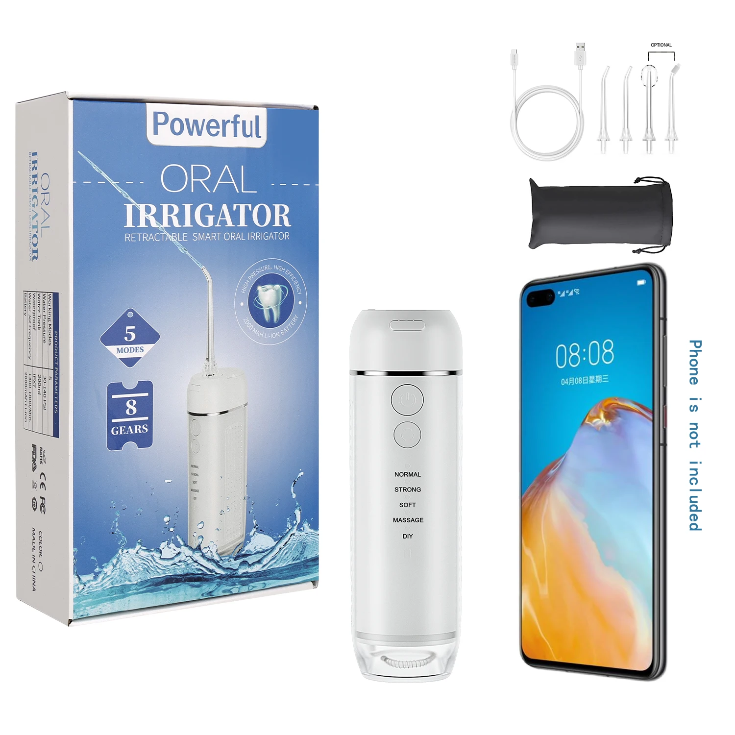 2024 новейшая оптовая продажа Ipx7 водонепроницаемое электрическое оборудование для отбеливания зубов домашнее путешествие зубная нить