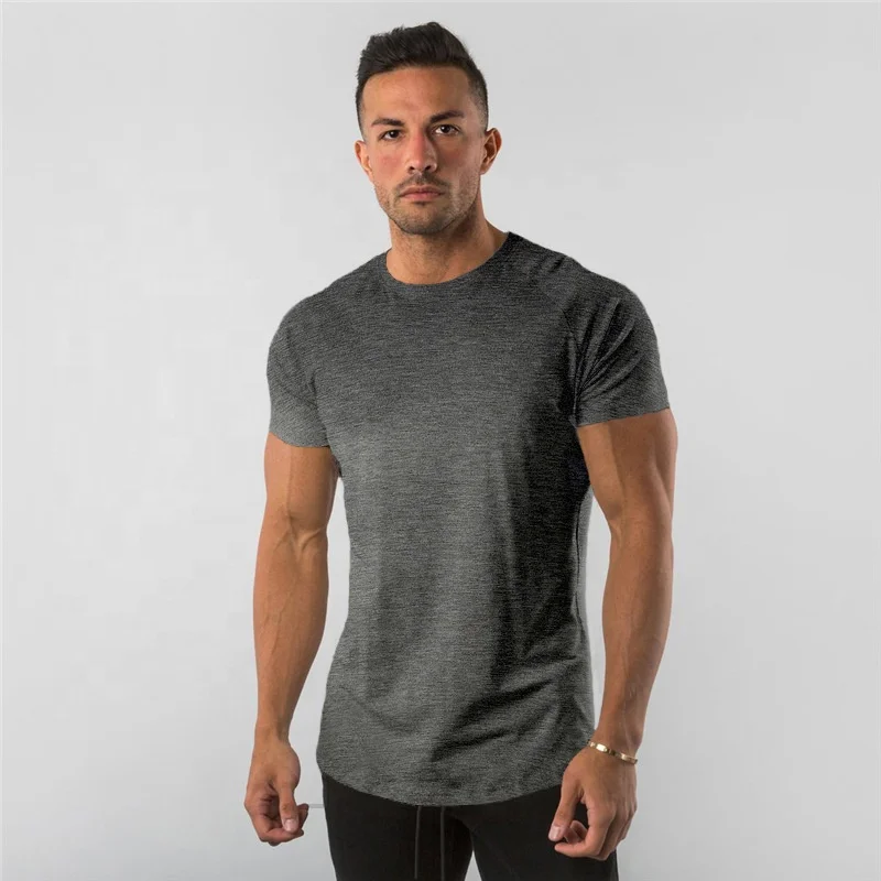 Custom Private Logo 95% Cotton 5% Elastane Neckline T-Shirt Knitted XL Fitness Gym Wear Sports Apparel Manufacturer