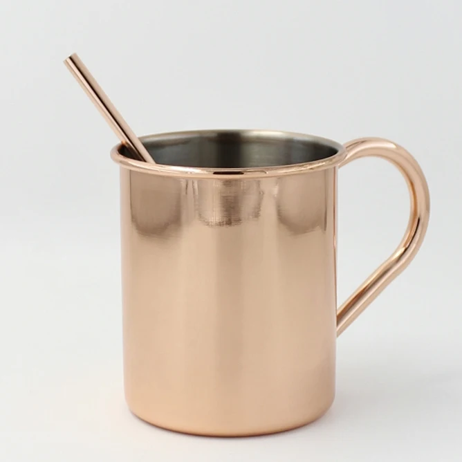500ml Stainless steel outer copper plated skinny beer cup Moscow mule mug for drinks