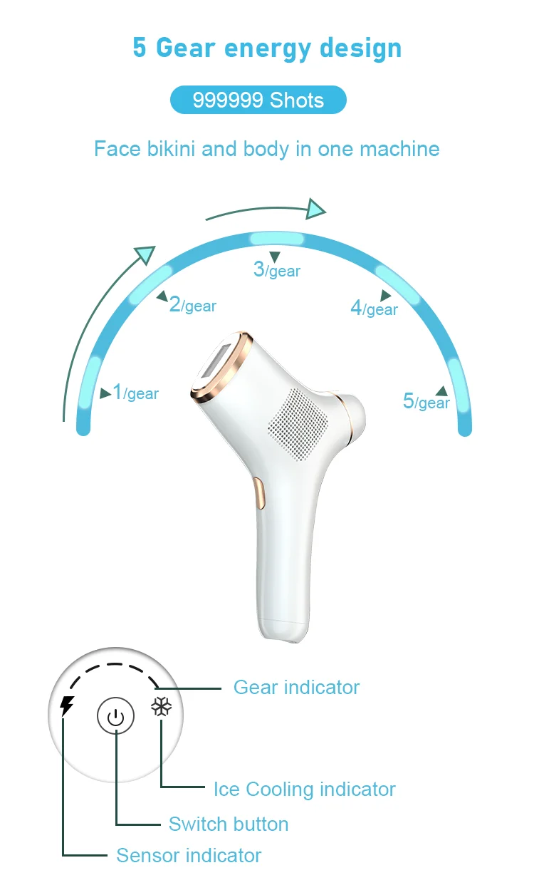 Home Use Beauty Equipment Effective IPL Laser Hair Removal Handset Painless Epilator For Bikini Safe Professional Laser Epilator
