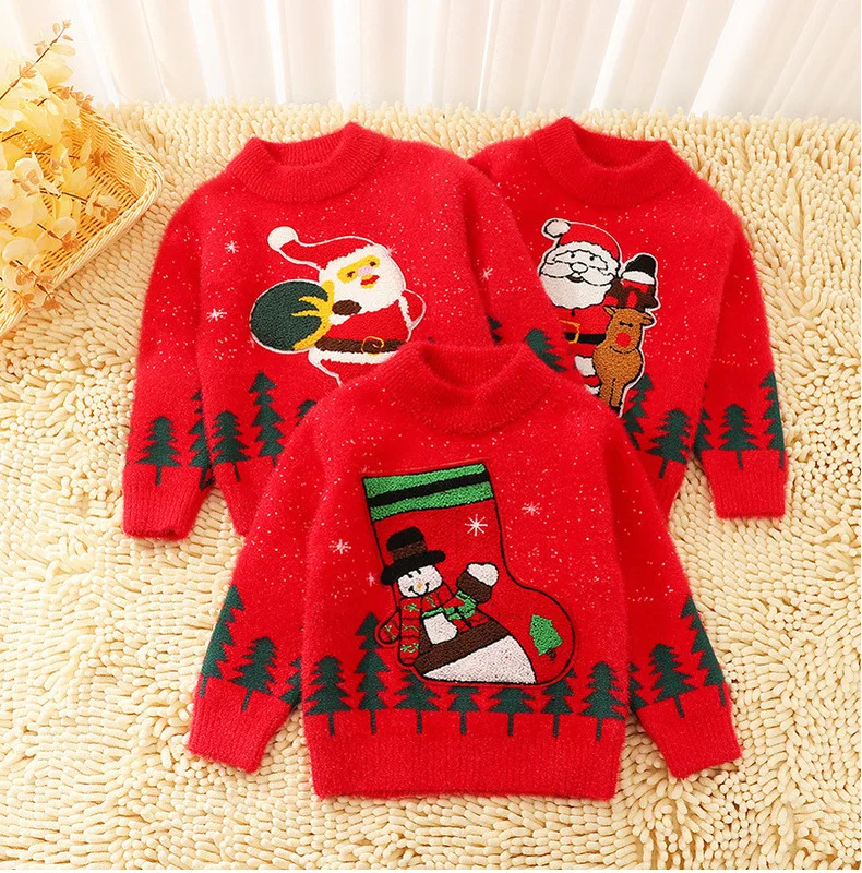 Girls Sweaters Fall/Winter New Design Children Half High Neck Bottoming Shirt Trendy Thick Knitted Baby Girls Pullover Sweaters
