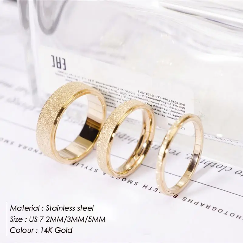  Hot Sales Gold Plated Elegant Fashion Stainless Steel Wedding Bands Round Rings For