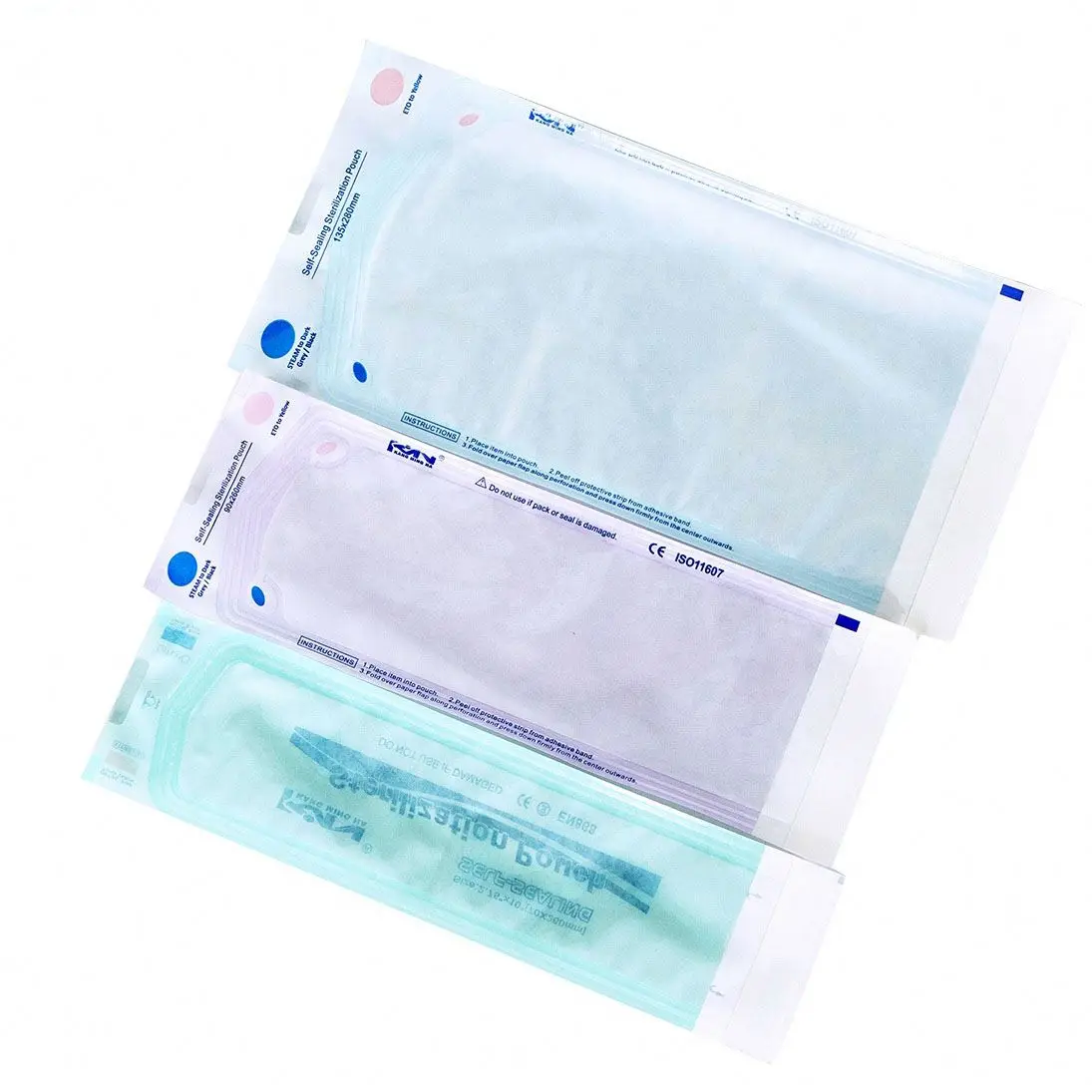 Customized all size medical dental instrument self sealing sterilization pouch packing