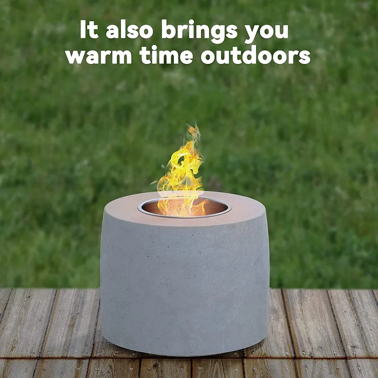 Top quality round rubbing alcohol fueled concrete portable fire bowls smores maker fire pit fireplace industry in china