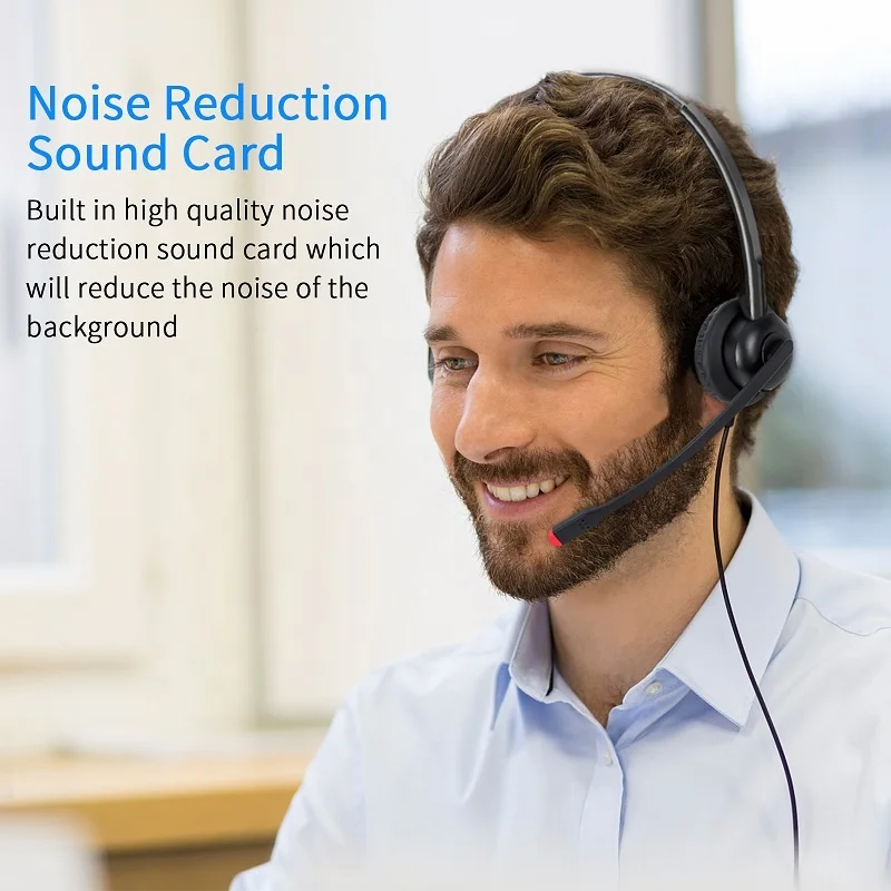 High Quality Call Center Conference Headset USB With Noise Cancelling Microphone And Volume Control For Office Meeting