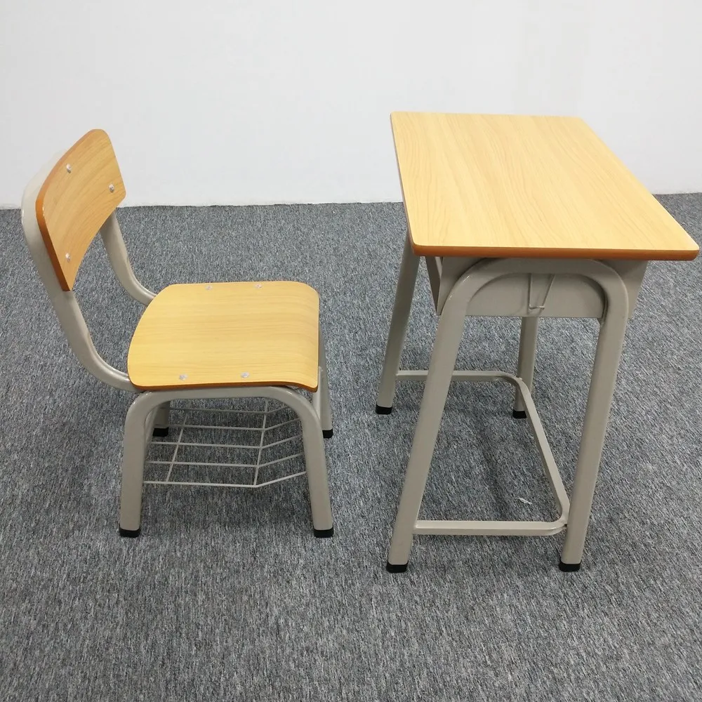 
School Furniture MDF Single Student Single Desk and Chair Set for Sale 
