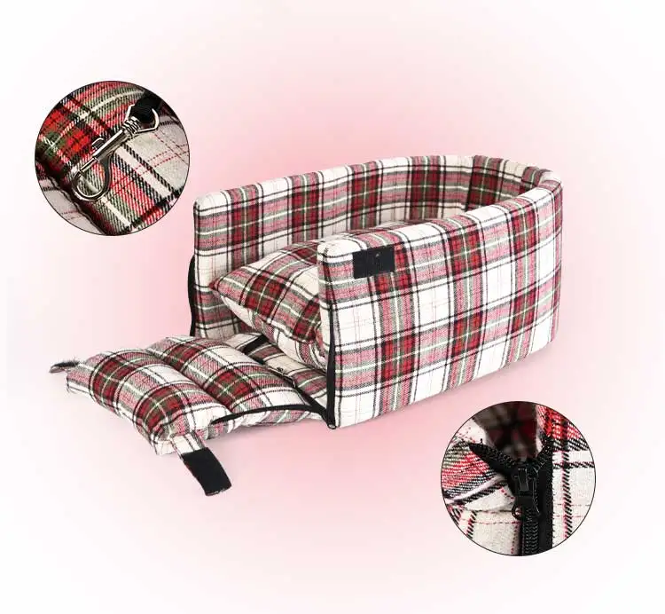 Universal Fit Collapsible Dog Travel Crate Portable Dog Safe Car Seat Travel Pet Car Booster Seat Bed