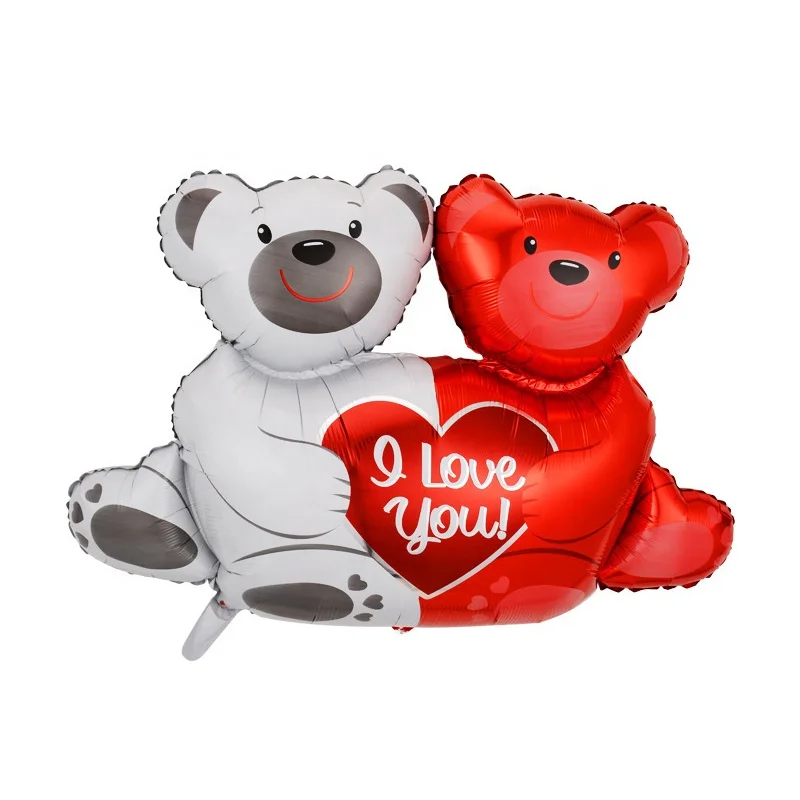 New Arrival Rainbow Candy Ice Cream Cute Teddy Bear Heart Balloon Children Toys Happy Birthtay Party Foil Balloons For Girls