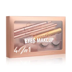 O.TWO.O Long Lasting Thick Curling Mascara Eyebrow Pencil Eyeliner Eyelash 4 in 1 Eyes Makeup Set
