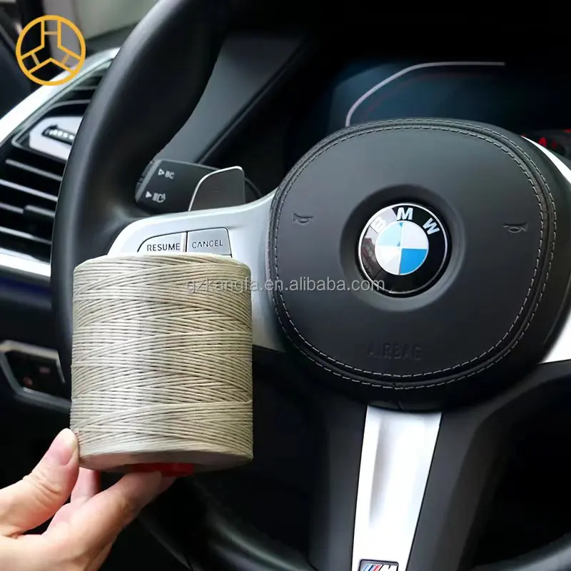 High Quality Waterproof Black 0.8mm 100% Polyester Flat Waxed 210D/16 Braided Thread For Leather