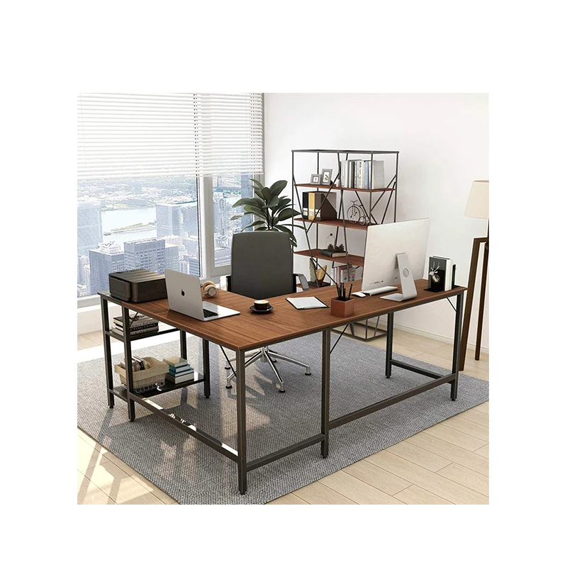 
Wholesale Wood Modern L Shape Computer Table Combination Cheap Gaming Corner Home Office Study Desk 