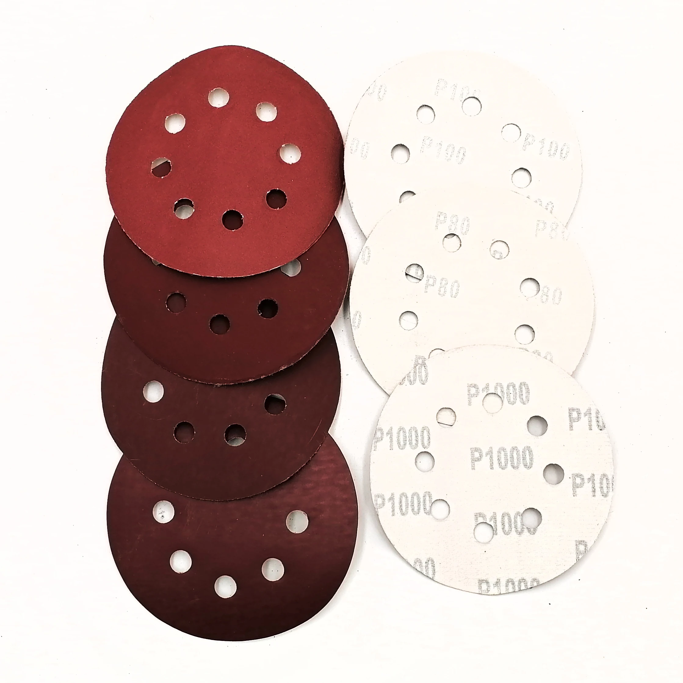 5 Inch 8 holes  Aluminum Oxide Sanding Disc 8-Hole German Kraft for Orbital Random Type Abrasive Applications