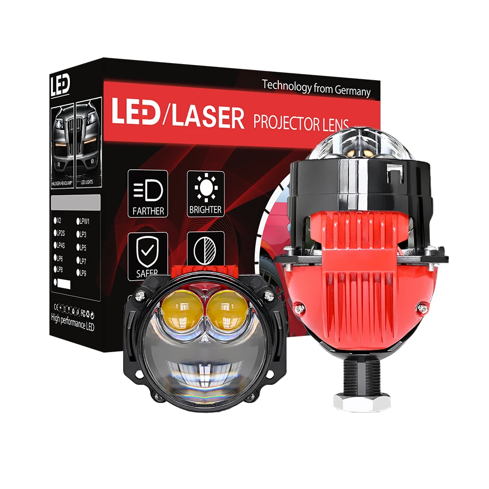 Xenplus 52w Double Direct Beam Led Projector Lens Car Headlights 2.5 Inch Bi Laser Light For Car H4 H7 Car Lamp 12v Bulb