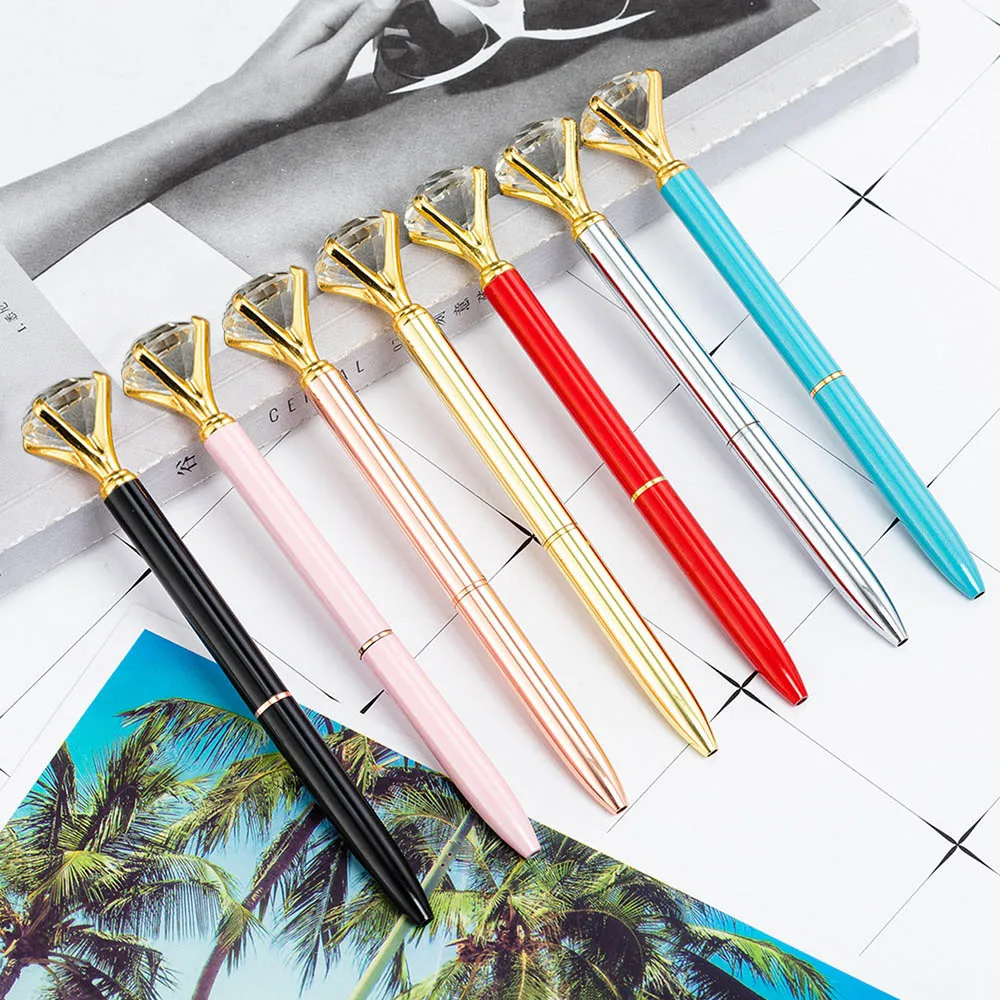 Wholesale Cheaper Promotion Multi-Design Luxury Crystal Crown Style Metal Ballpoint Pen Ball pens