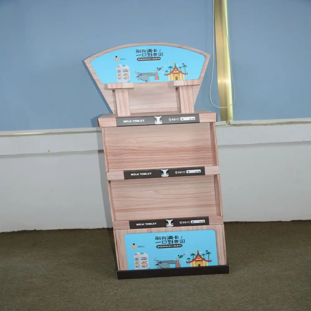 4 Side Retail Store Product Display Unit Stands Corrugated Cardboard Candy Food Beverages Cardboard Display Rack