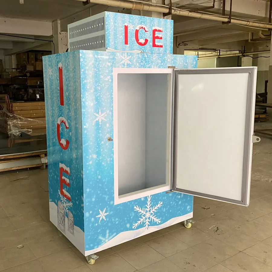 Прямые стальные двери на открытом воздухе холодные стены 100 мешки для льда мерчендайзер морозильник