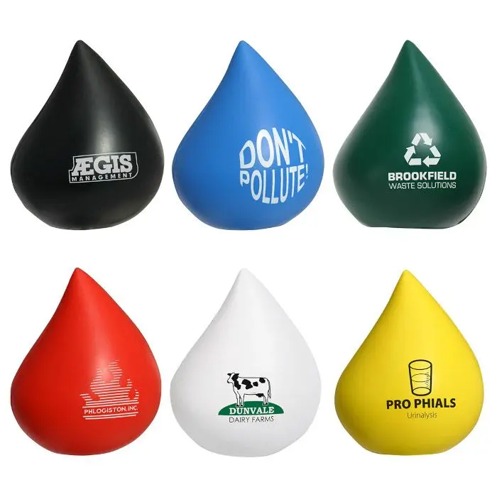 Cheap Promotional Water droplet Shape Stress Ball Personalized Water Drop Stress Reliever with Custom Logo Stress Toys