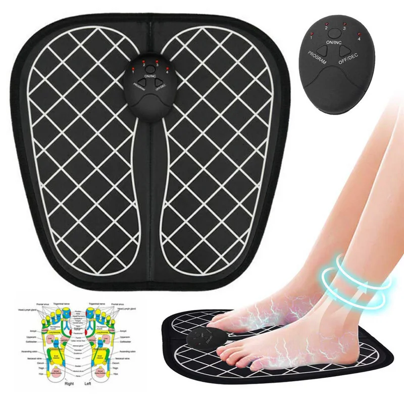 
EMS Foot Massager Portable Electric Foot Massage Mat Adjustable 6 Vibration Modes 10 Frequency Feet Muscle Massage Machine 