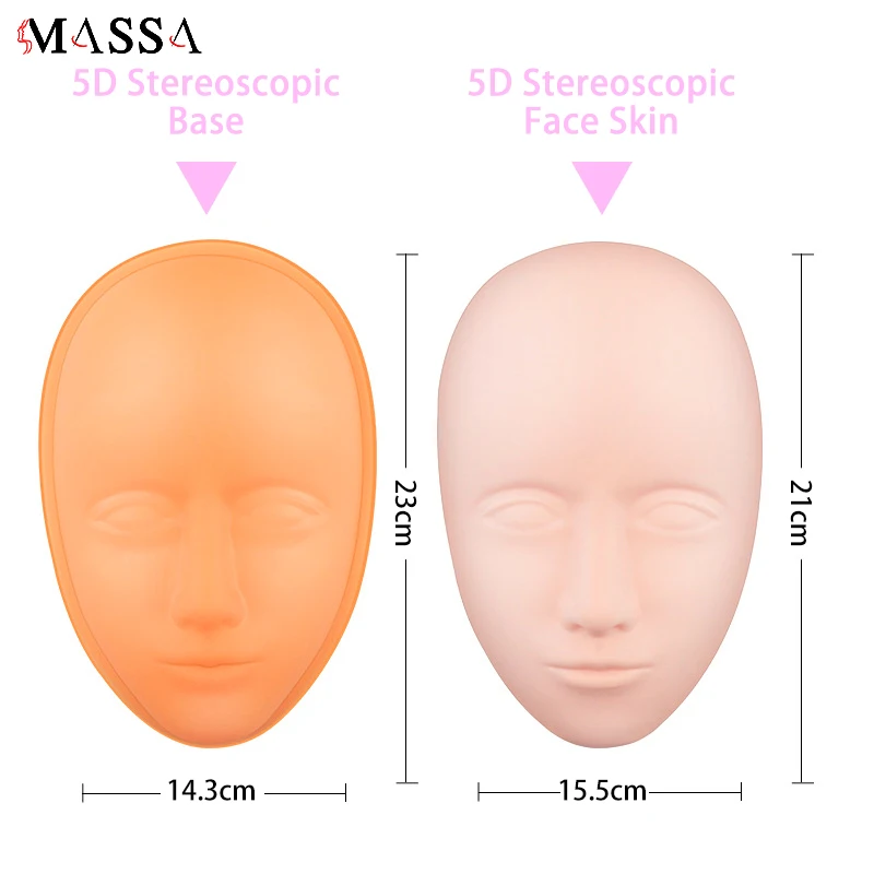 MASSA 5D лицевая Татуировка голова силиконовая практика Перманентный макияж губ бровей кожи манекен кукла лицо
