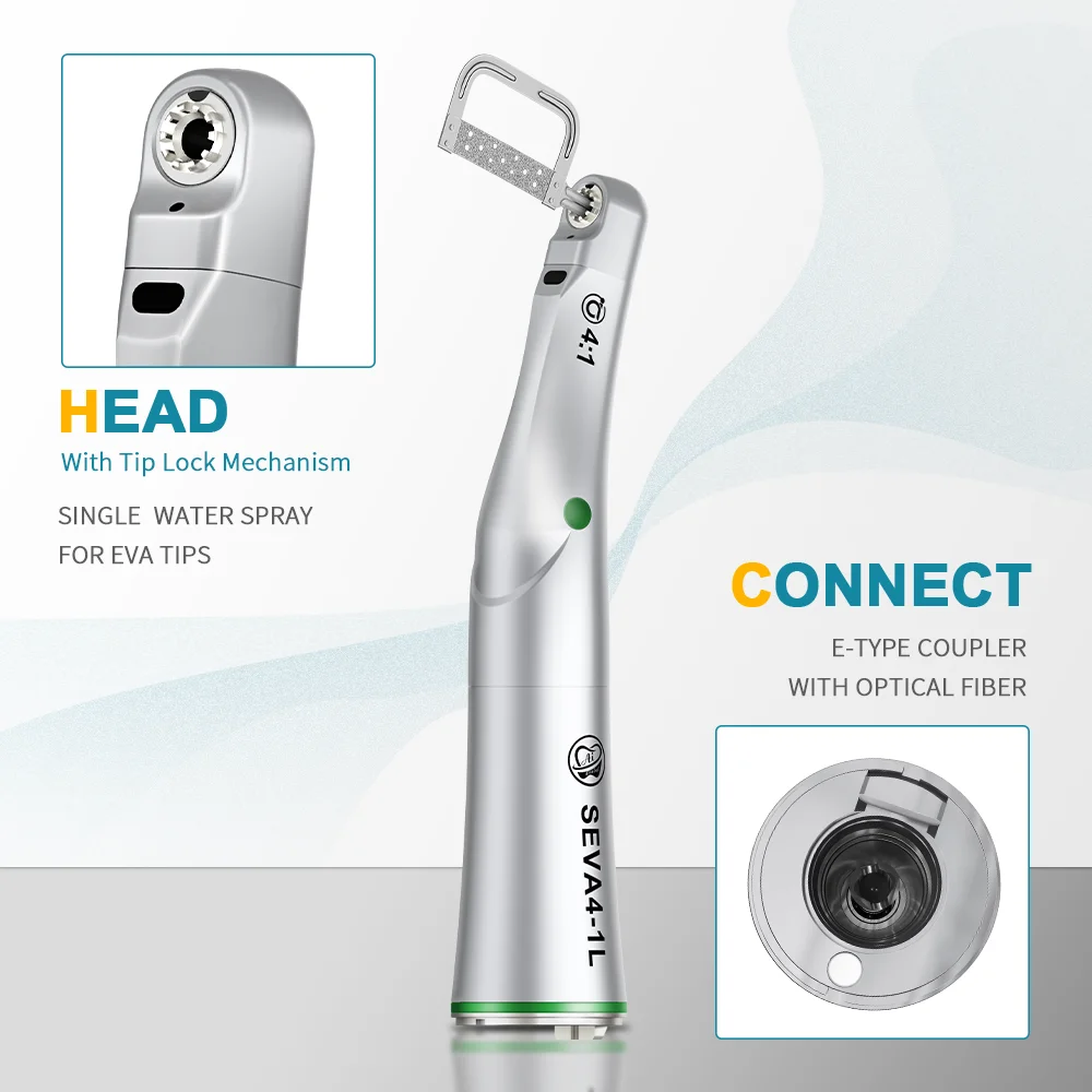 AI DENTAL Smile Series SEVA4-1L Optic Dental Orthodontic Contra Angle Handpiece 4:1 Low Speed Vertical Reciprocating Oral Tools