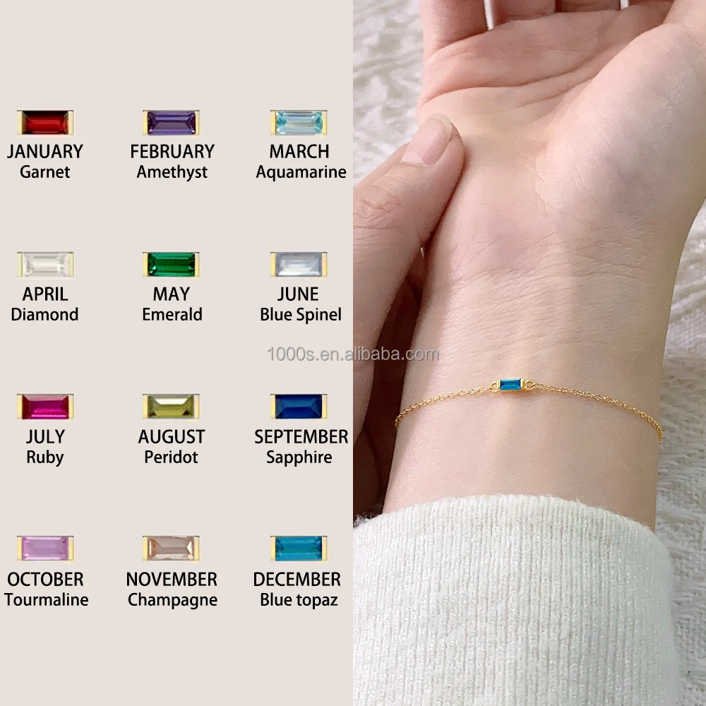 Factory 925 Sterling Silver with Zodiac Stone DIY Bracelets with Gemstone Jewelry for Women Gift